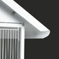 White metal bird cage feeder roof with slanted top and support bracket