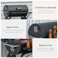 Charcoal barbecue grill with anti-scald lid handle and air vents