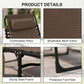 Brown chaise lounge with breathable mesh back, sturdy steel frame, and protective foot pads