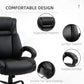 Black executive chair with supportive headrest, lumbar support, and padded armrests