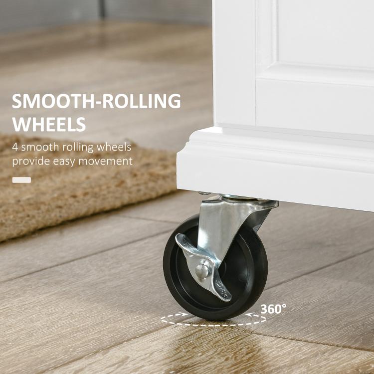 Rolling kitchen cart wheel with swivel caster base for smooth 360° movement