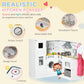 White kids play kitchen set with detachable sink, rotary switch, and simulated faucet