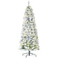 6ft slim pre-lit artificial Christmas tree with snow-flocked tips and lit branch lights