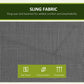 Black woven sling seat and back fabric for a porch swing