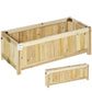 Rectangular wooden planter box with hinged foldable sides and corner hardware