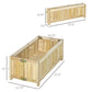 Folded and unfolded dimensions view of a wooden raised garden bed planter box