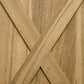 Wood barn door cross-brace panel on sideboard cabinet, natural finish