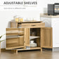 Sideboard cabinet with open barn doors and adjustable interior shelves