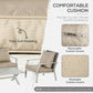 Beige seat and back cushions with removable cushion covers, set included