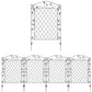 Single black steel fence panel with diamond lattice pattern and curled top ornaments