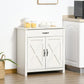 Stone white kitchen buffet sideboard with drawer and double barn doors