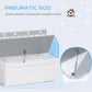 White toddler storage bench lid with visible pneumatic rod support
