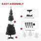 Black pencil artificial Christmas tree with detachable base assembly steps