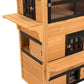 3-tier outdoor wooden cat shelter with side escape door and tier openings