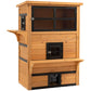 3-tier outdoor wooden cat shelter with front escape door and window panels