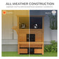 Wooden outdoor 3-tier cat shelter with escape door and enclosed window panels