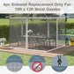 Replacement gazebo sidewall netting with dark gray mesh, white frame, and zipper access