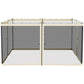 Cream mesh gazebo sidewall netting with zippered front panel, replacement sheet
