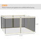 Cream mesh sidewall netting panel with zipper, measured side dimensions