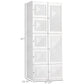White portable wardrobe closet shown with cube door front and size outline