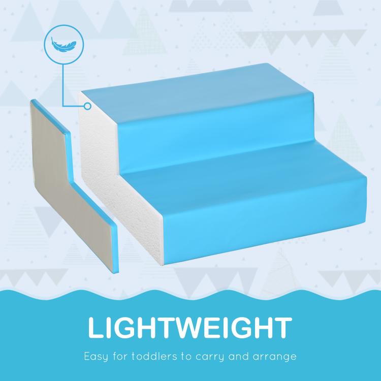 Lightweight foam step block with blue top and white side panels