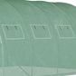 Green tunnel greenhouse cover with mesh windows and stitched seams
