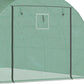 Green tunnel greenhouse front mesh panel with black support frame bars