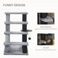 Gray multi-platform cat tree with hanging ball and top perch