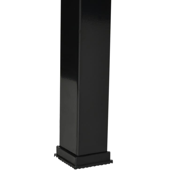 Black metal workbench support leg with base foot