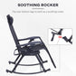 Zero-gravity rocking lounge chair with rocking base legs and gray seat, black frame
