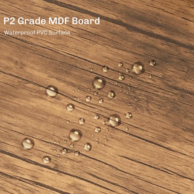 Wood-grain board close-up with water droplets, for pub table top