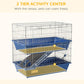 Blue wire 2-tier activity center small animal cage with ramp between levels and front doors