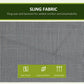 Breathable sling fabric seat and backrest for gray 2-person porch swing