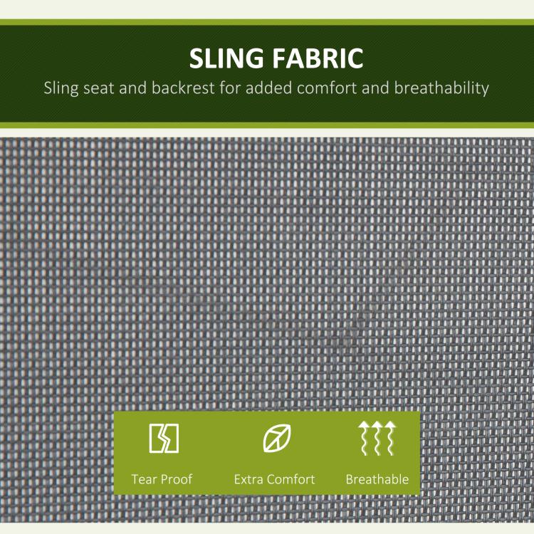 Breathable sling fabric seat and backrest for gray 2-person porch swing