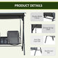 Gray porch swing details: sturdy metal frame, spring hook, anti-slip foot pads