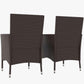Set of 2 dark coffee wicker outdoor dining chairs with woven backs