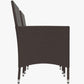 Dark coffee wicker outdoor chair with open back and straight, capped legs