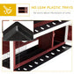 Raised rabbit hutch design with enclosed run floor and drainage tray area details