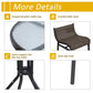 Tempered glass round table top, gray sling seat, and anti-slip feet