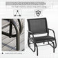 Black outdoor glider chair with coated steel frame and mesh backrest