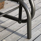 Black steel glider chair leg with anti-slip footpad
