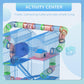 Blue 5-tier activity center hamster cage with connecting tubes and multiple levels