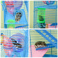 Hamster cage close-ups showing colorful tubes and platforms with small pet inside