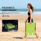Green folding chaise lounge chair with carry-ready design and black steel frame