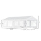White party tent with sidewalls and windows, 13x26 ft size diagram