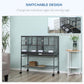 Divided metal bird cage with switchable layout and pull-out middle grate
