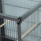 Metal bird cage corner joint with textured frame and wheel caster attachment