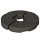 Fan-shaped patio umbrella base weight, dark gray with circular center opening