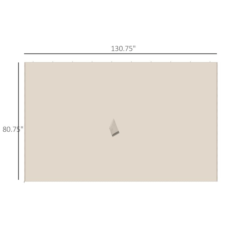 Beige gazebo sidewall panel with height and width measurement lines
