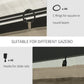 Black C-rings and slide hooks for attaching beige gazebo sidewalls